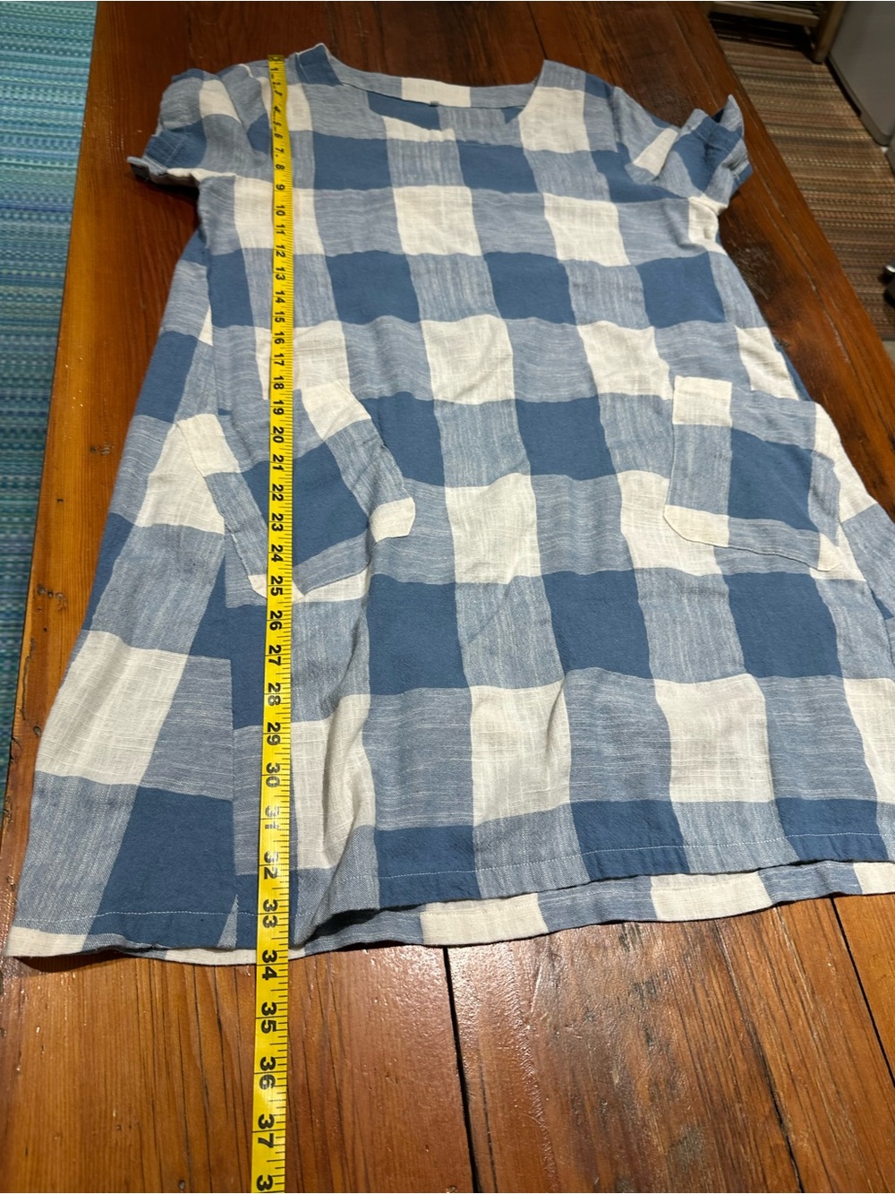 Summer Dress, Blue & White Check, Women's Med - Picture 5 of 6